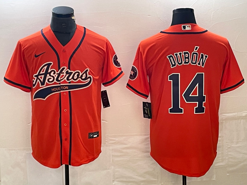 Men's Houston Astros Mauricio Dubon #14 Orange Jersey Joint Edition